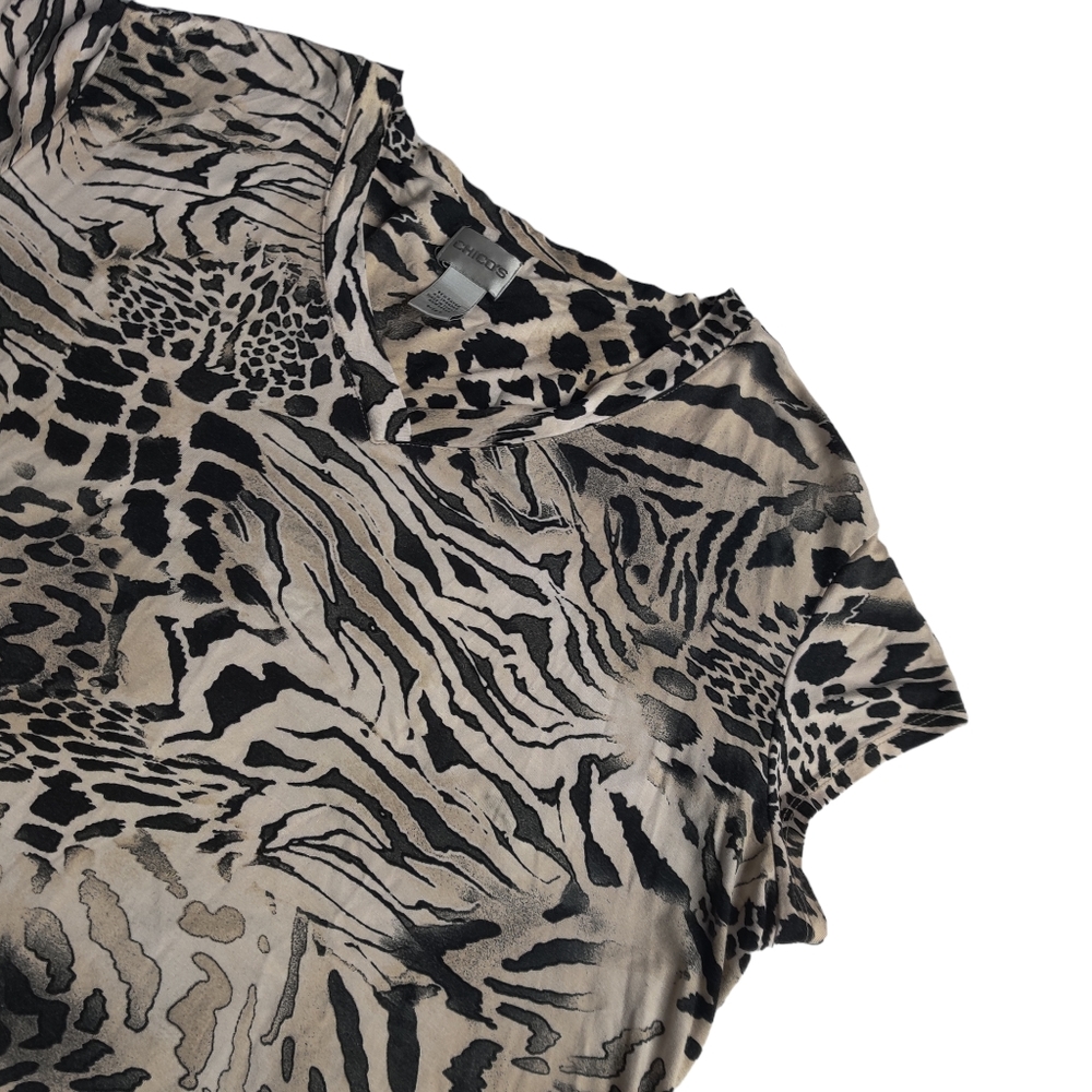 Chico's animal print shirt Chico's size 3 ( XL 16)